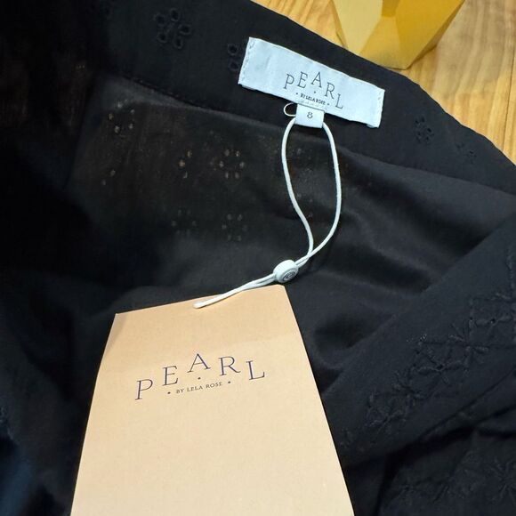 NWT Pearl By Lela Rose Embroidered Voile Ruffle Skirt Black Women’s SIZE 8 $345 - Picture 3 of 10